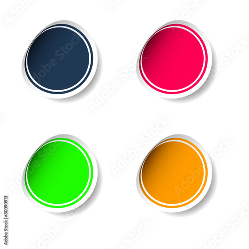 sticker set color vector