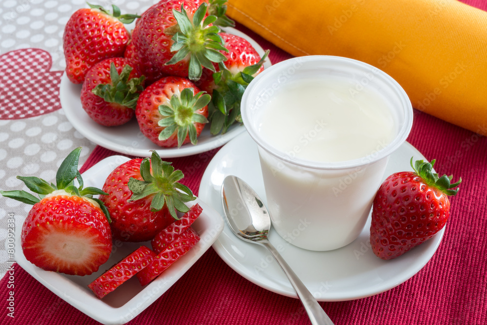 yogurt with strawberries yogurt with strawberries