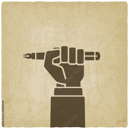 office worker hand with pen