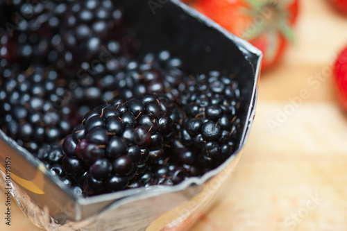 Fresh ripe blackberries