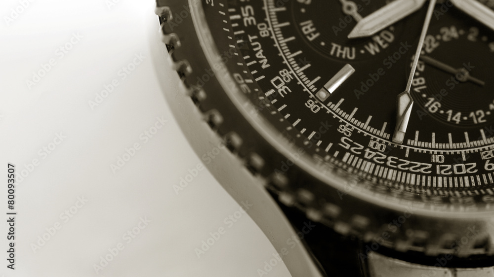 The dial wristwatch close-up The dial wristwatch close-up