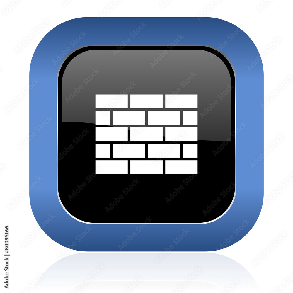 firewall square glossy icon brick wall sign firewall square glossy icon brick wall sign