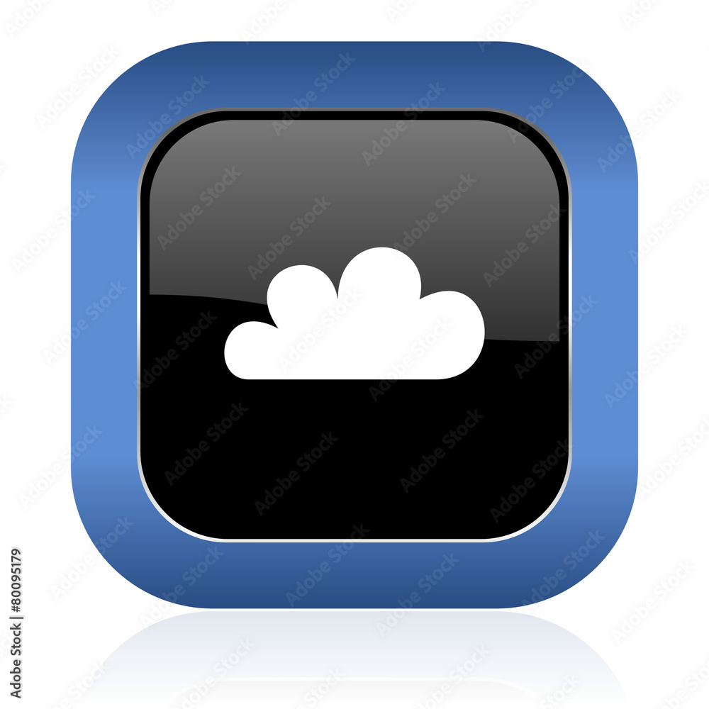 cloud square glossy icon waether forecast sign cloud square glossy icon waether forecast sign