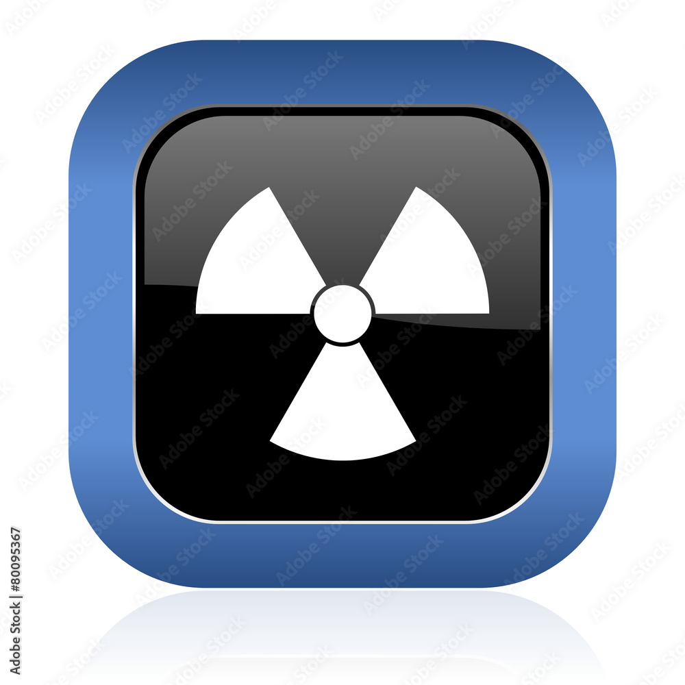 radiation square glossy icon atom sign radiation square glossy icon atom sign
