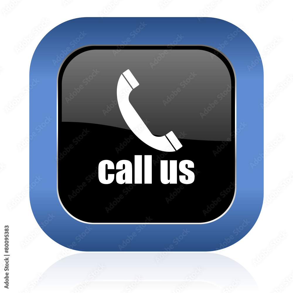 call us square glossy icon phone sign