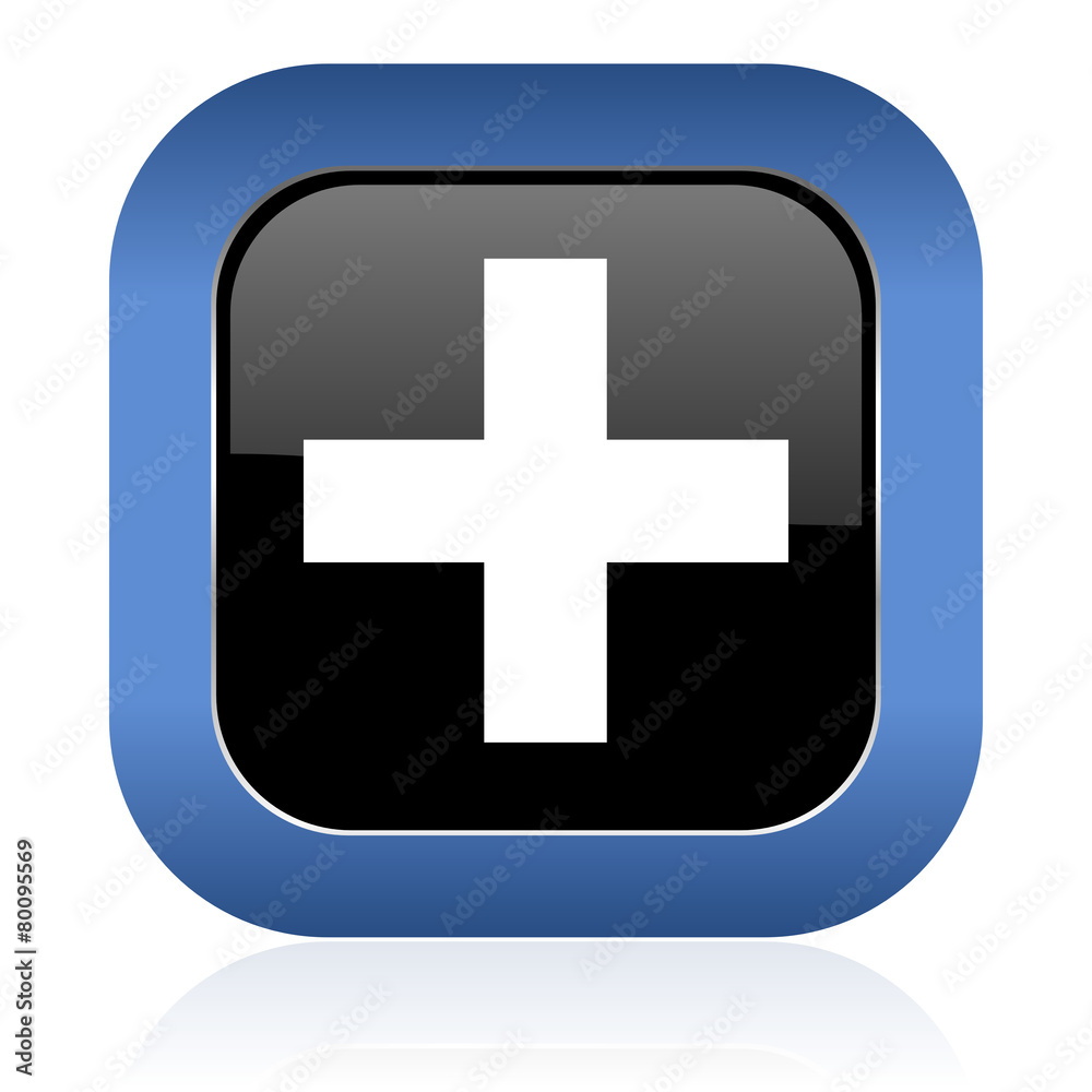Obraz premium plus square glossy icon cross sign