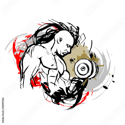 bodybuilder illustration