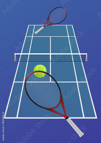 Tennis game on the fast surface