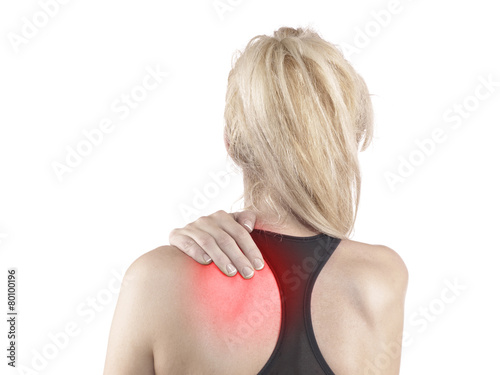 Young man with neck pain