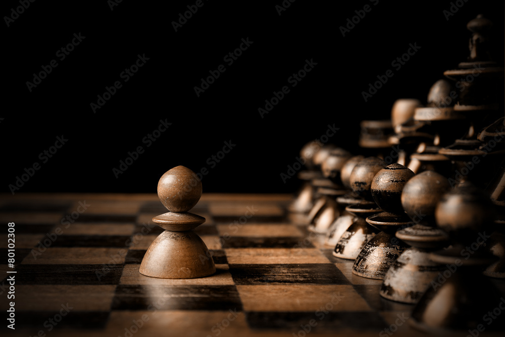 Pawn, chess pawn, black pawn and white pawn, chess piece, abstract