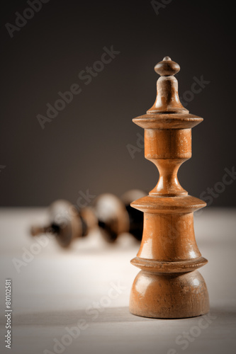 Chess. Victory of white king.