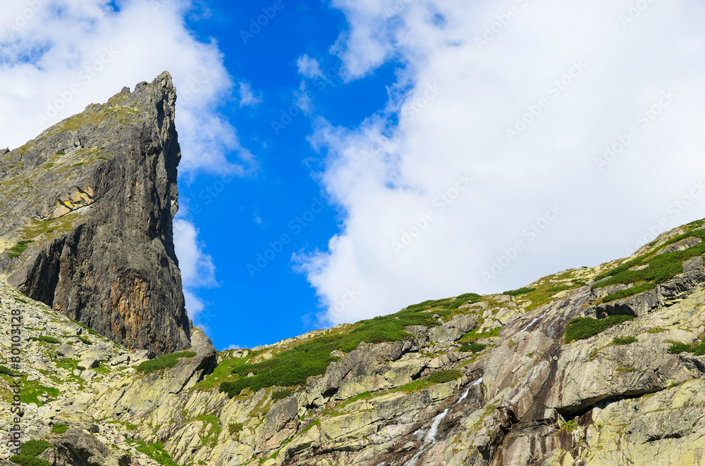 Summer landscape of Tatra Mountains in 5 lakes valley, Slovakia