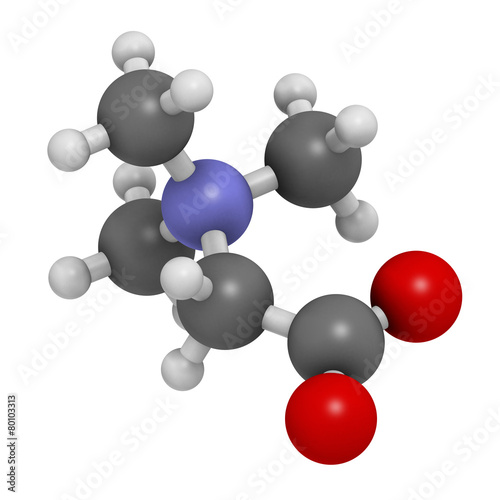 Betaine (glycine betaine, trimethylglycine) molecule. photo