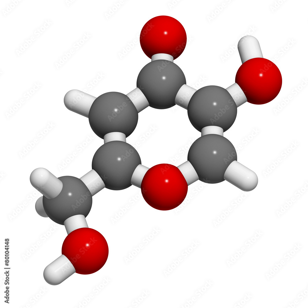 Kojic acid molecule. 