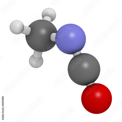 Methyl isocyanate (MIC) toxic molecule.  © molekuul.be