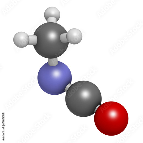 Methyl isocyanate (MIC) toxic molecule. 