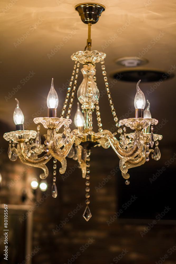 Chandelier in vintage style isolated