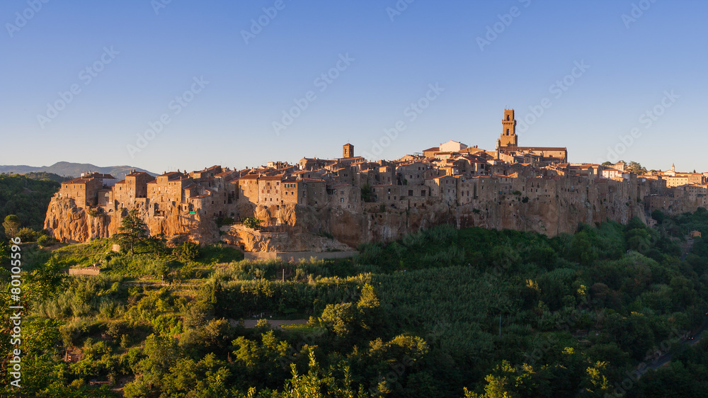 panoramic view of Pitigliano famous village of   tuscany Maremma