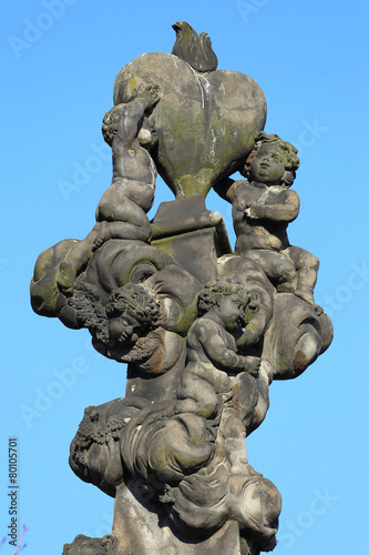 Baroque Sculpture from Prague Charles Bridge, Czech Republic