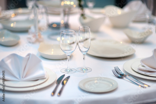 Table set for an event party