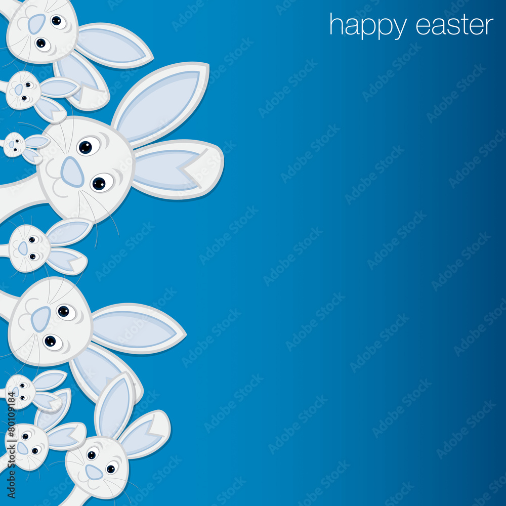 White Easter bunny card in vector format. White Easter bunny card in vector format.