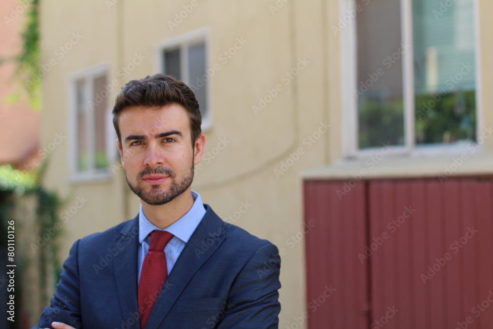 Portrait of a realtor outside an apartment building Portrait of a realtor outside an apartment building