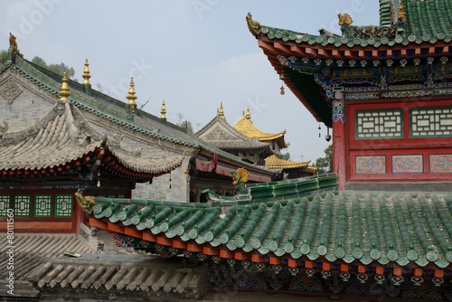 Detail of the Tibetan temple architecture, Kumbum monastery