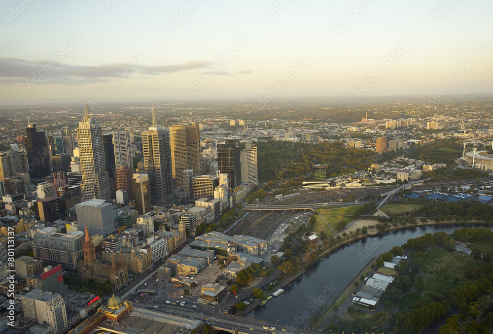 aerial view of Melbourne
