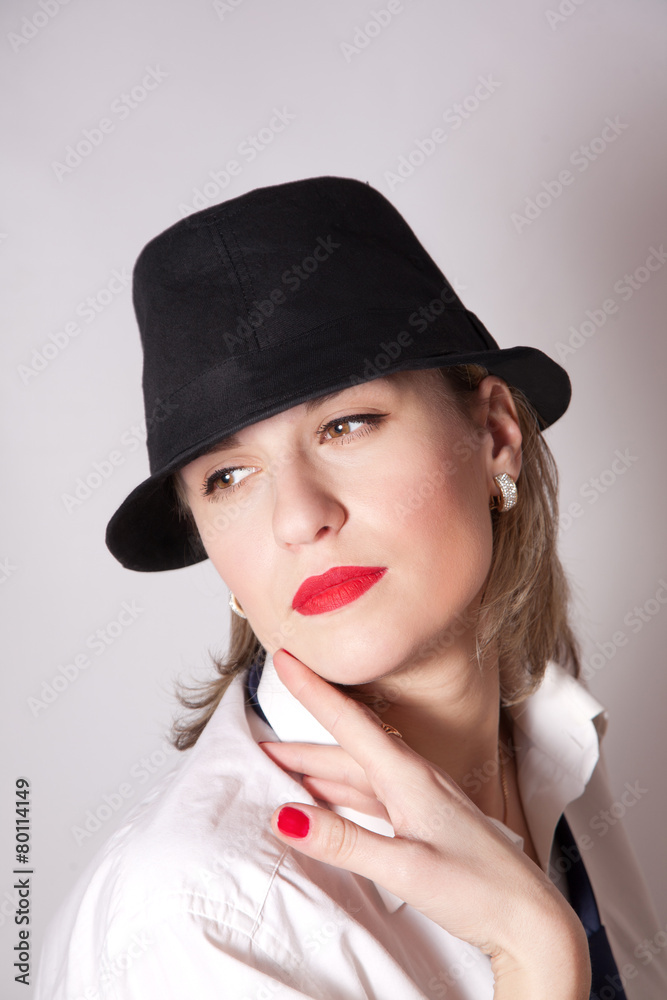 Beautiful woman dressing in men's clothing Beautiful woman dressing in men's clothing