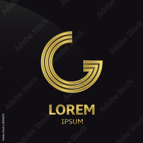 Golden letter symbol