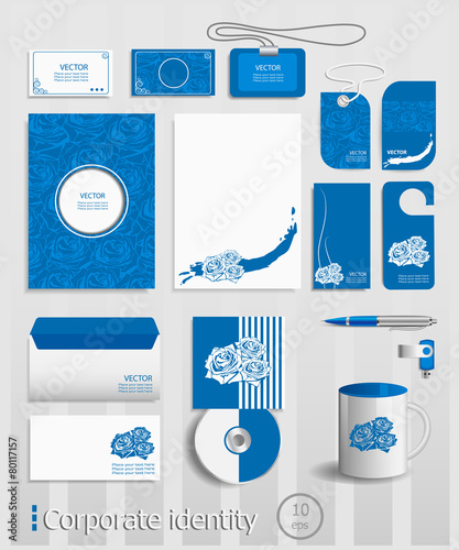 Business cards collection with roses concept design.