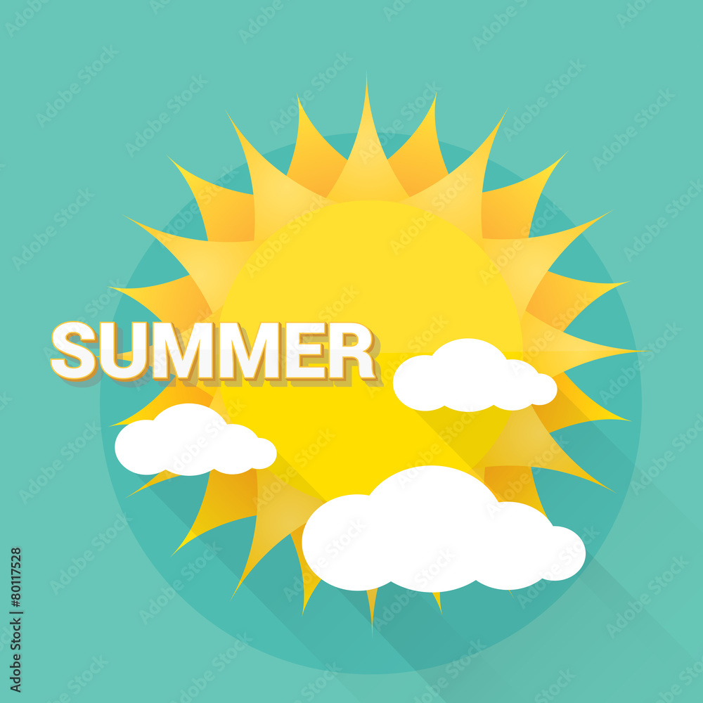 flat summer sign or label. abstract background flat summer sign or label. abstract background