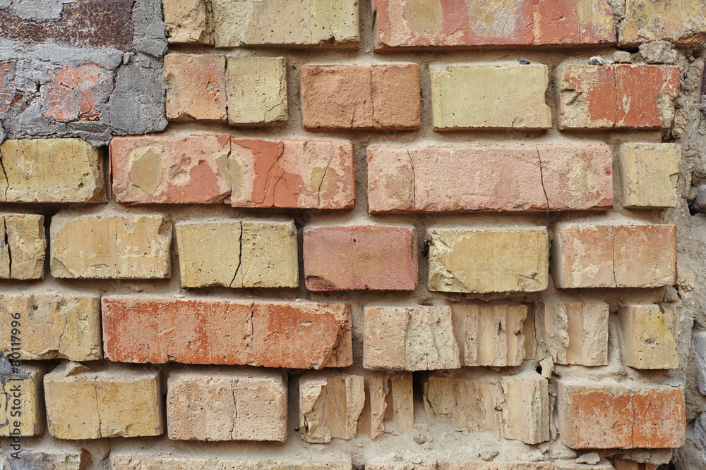 The wall of the old red brick The wall of the old red brick