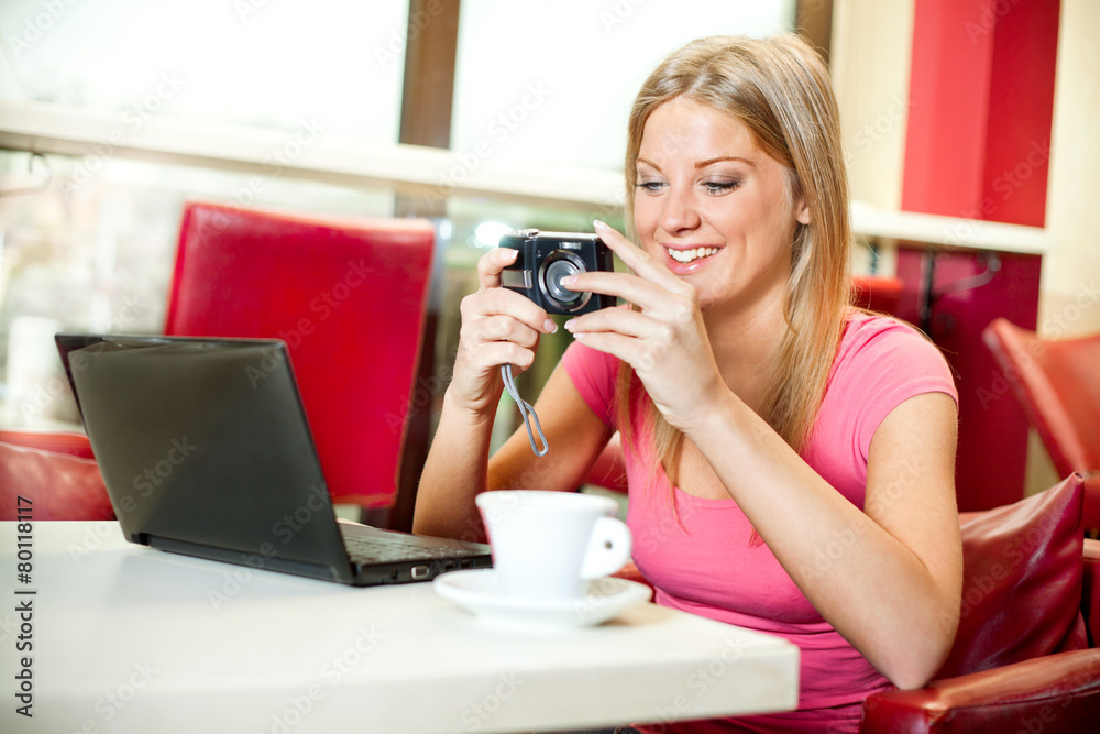 Leisure time in a cafe Leisure time in a cafe