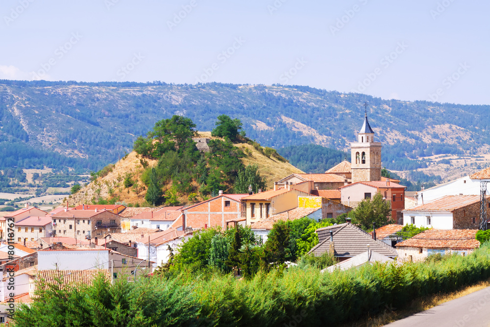 view of mountains village in Aragon. Frias de Albarracin
