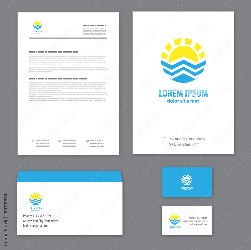 Fototapeta premium Corporate identity template Tourism