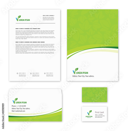 Eco green leaf logo template.