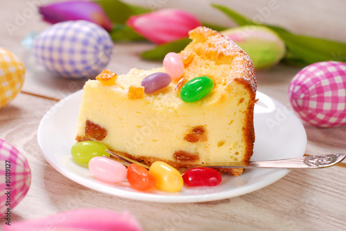 slice of easter cheesecake