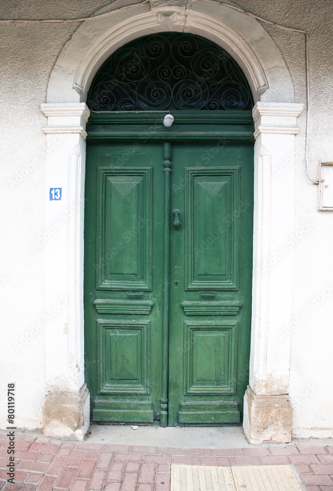 Green old door