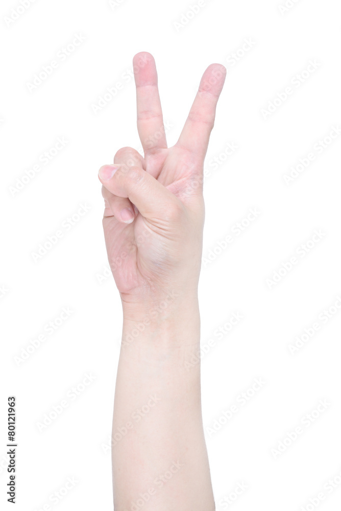 Symbol of victory. V sign fingers Hand isolated on white backgro Symbol of victory. V sign fingers Hand isolated on white backgro