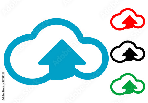 Pictograma subir a la nube en varios colores