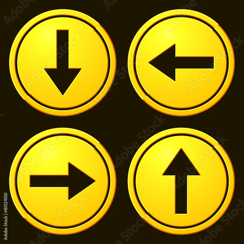 Directional Arrows Yellow Signs