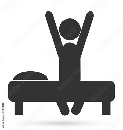 Flat morning wake up icon isolated on white background