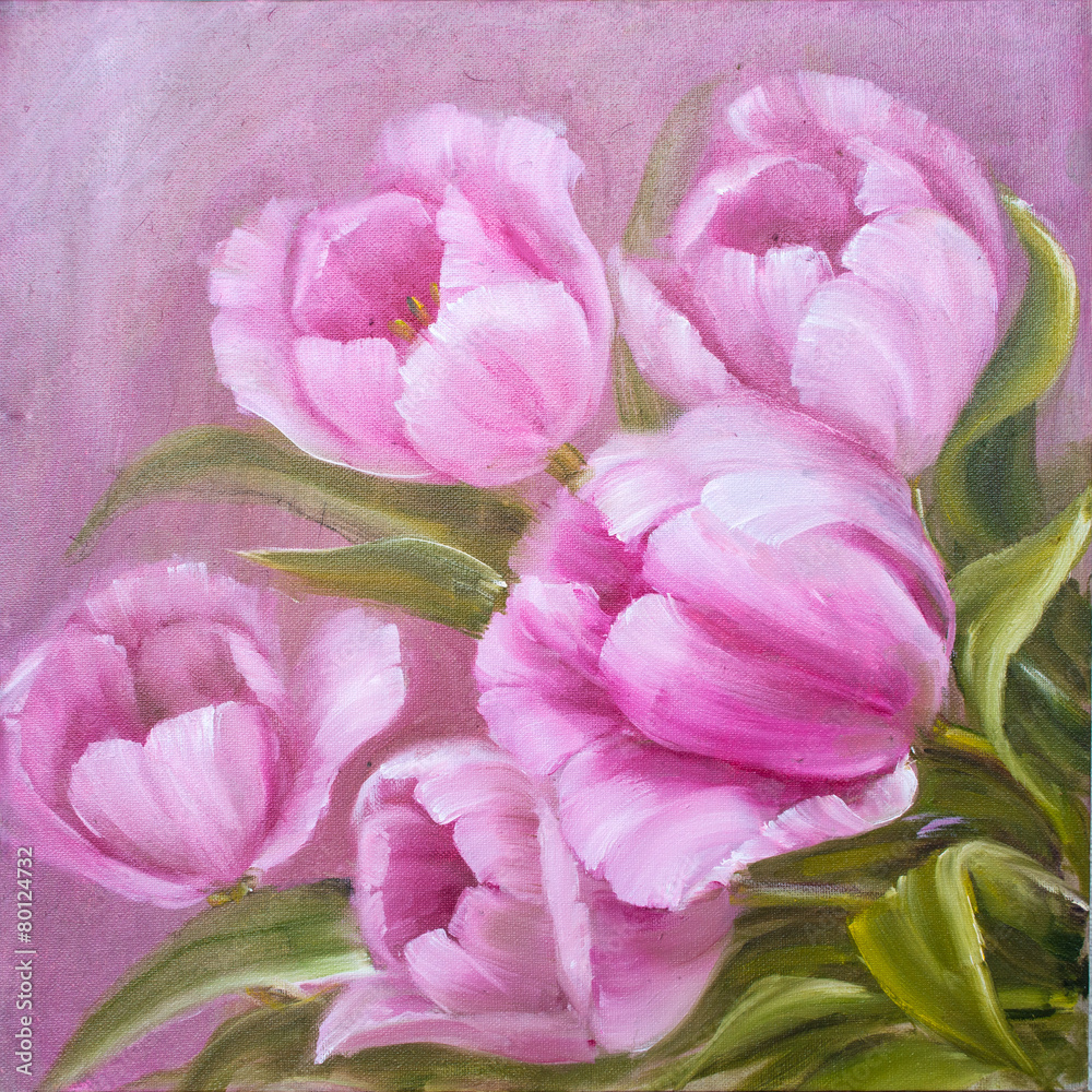 Fototapeta premium Vintage pink tulips.
