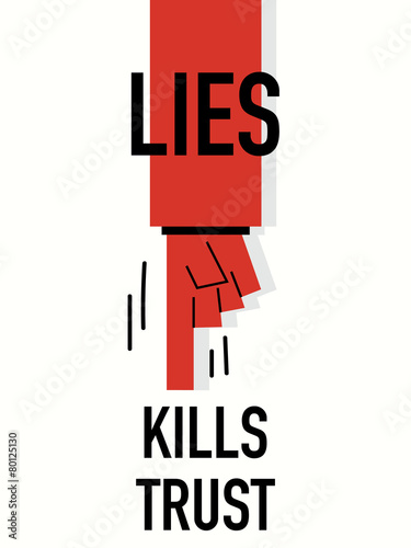 Words LIES KILLS TRUST