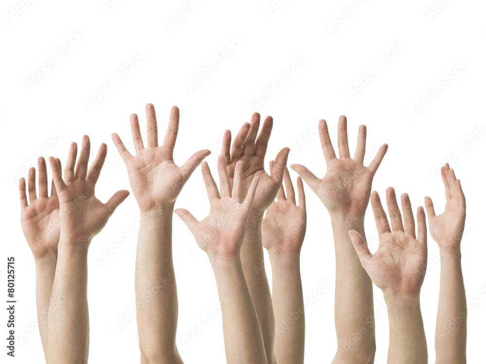 hands raised hands raised
