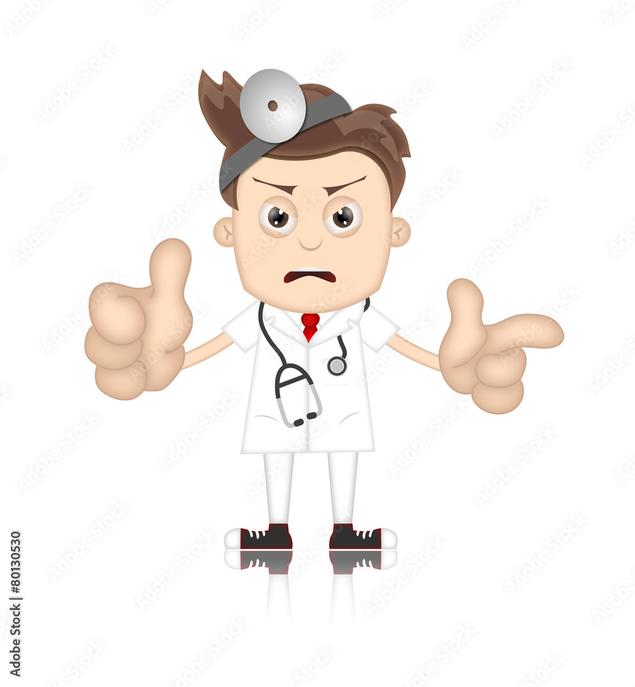 Ben Boy Angry Doctor Doc Medicone Hospital Cartoon