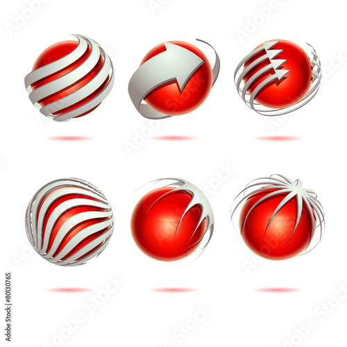 Abstract 3d vector sphere set
