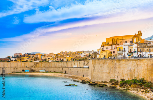 Fototapeta Naklejka Na Ścianę i Meble -  Sicily,Castellammare del Golfo panoramic view of harbor,Trapani.