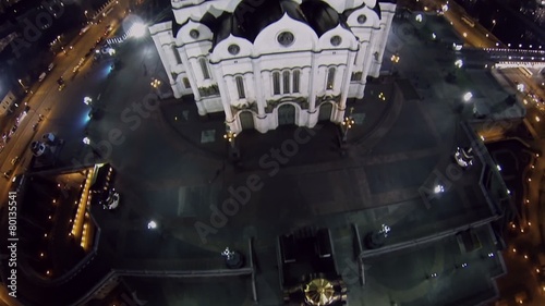 Edifice of Christ the Saviour Cathedral against cityscape 